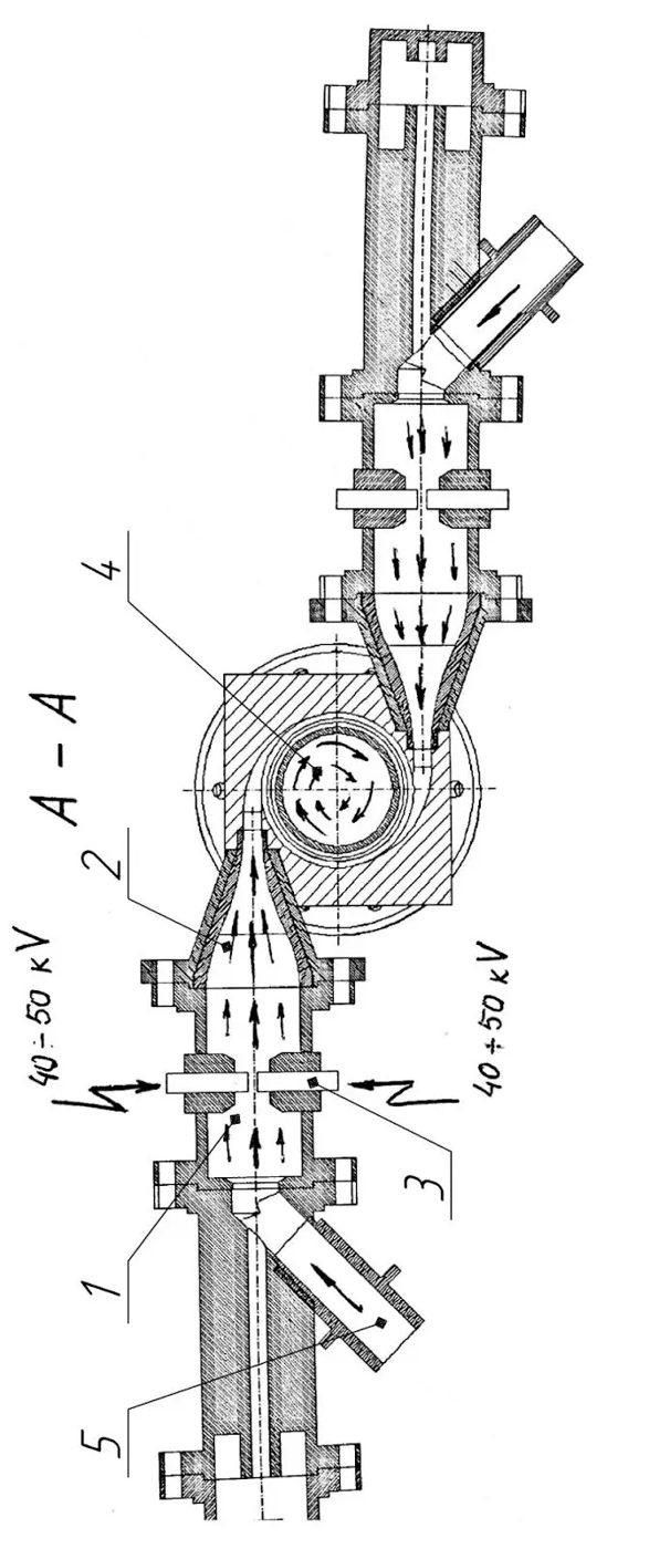 Engineering drawing of a cavitation reactor cross-section